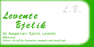 levente bjelik business card